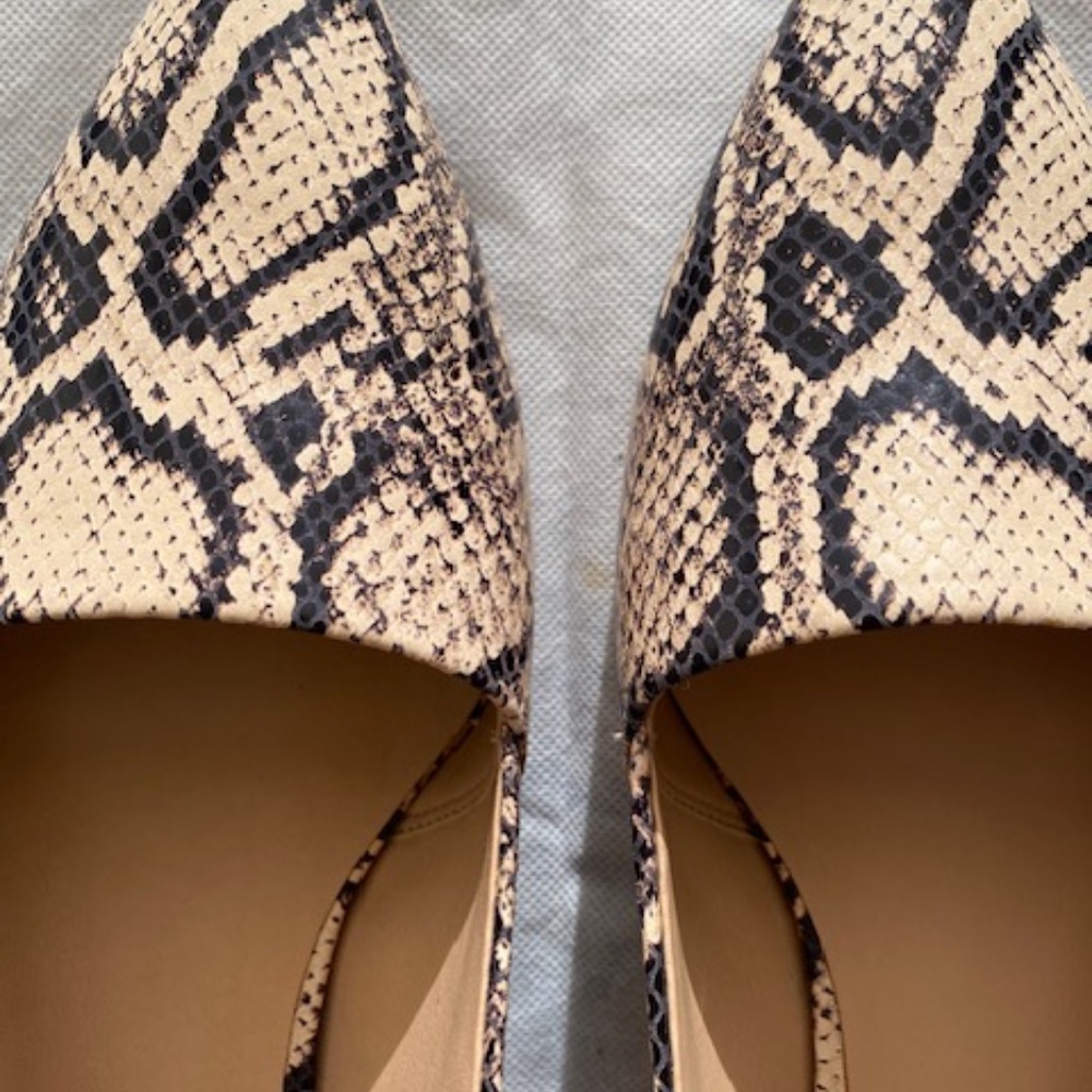 Super cute - Pristine - Franco Sarto Leather Embossed Snakeskin Slingbacks - Picture 9 of 10